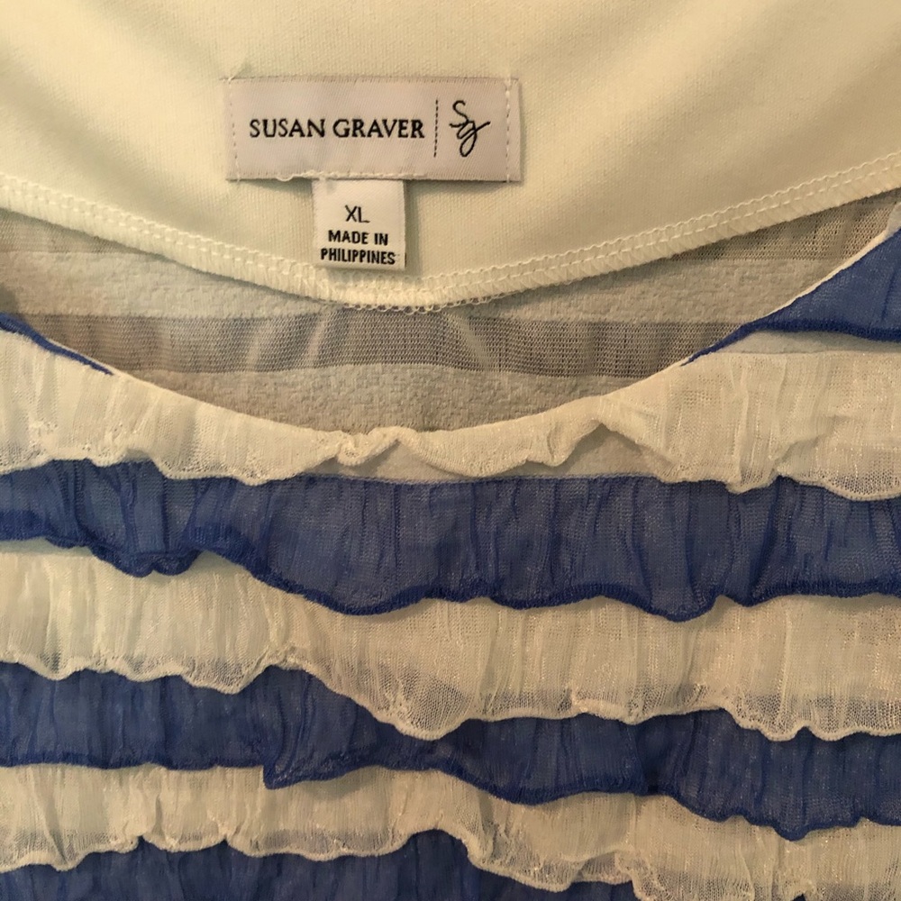 NWOT RUFFLED TEE - Picture 3 of 3